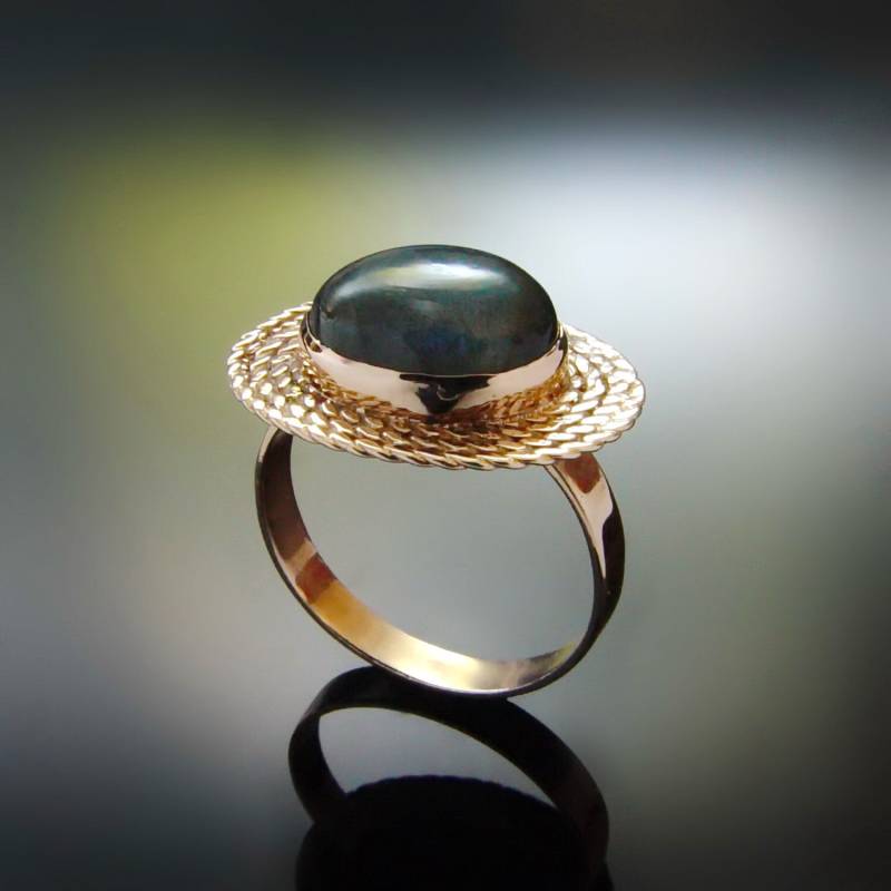 Geflochtener Goldring Mit Labradorit von artisaneffect