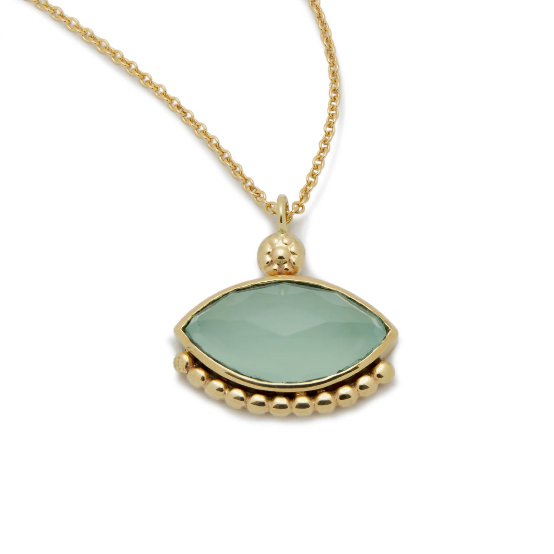 Goldkette Mit Marquise Jade Charm von artisaneffect