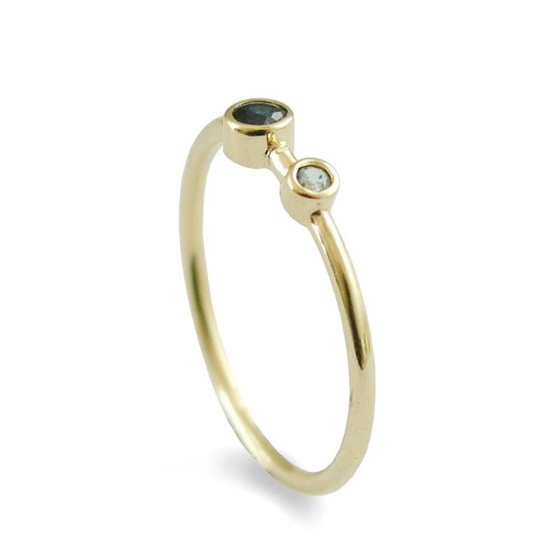 Saphir Und Topas Schmaler Ring von artisaneffect