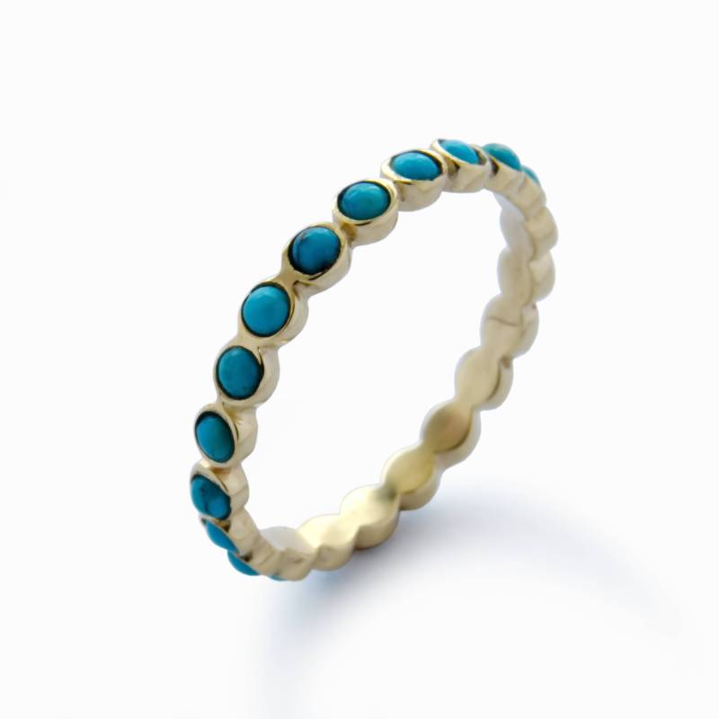 Türkis Steine Gold Eternity Ring von artisaneffect