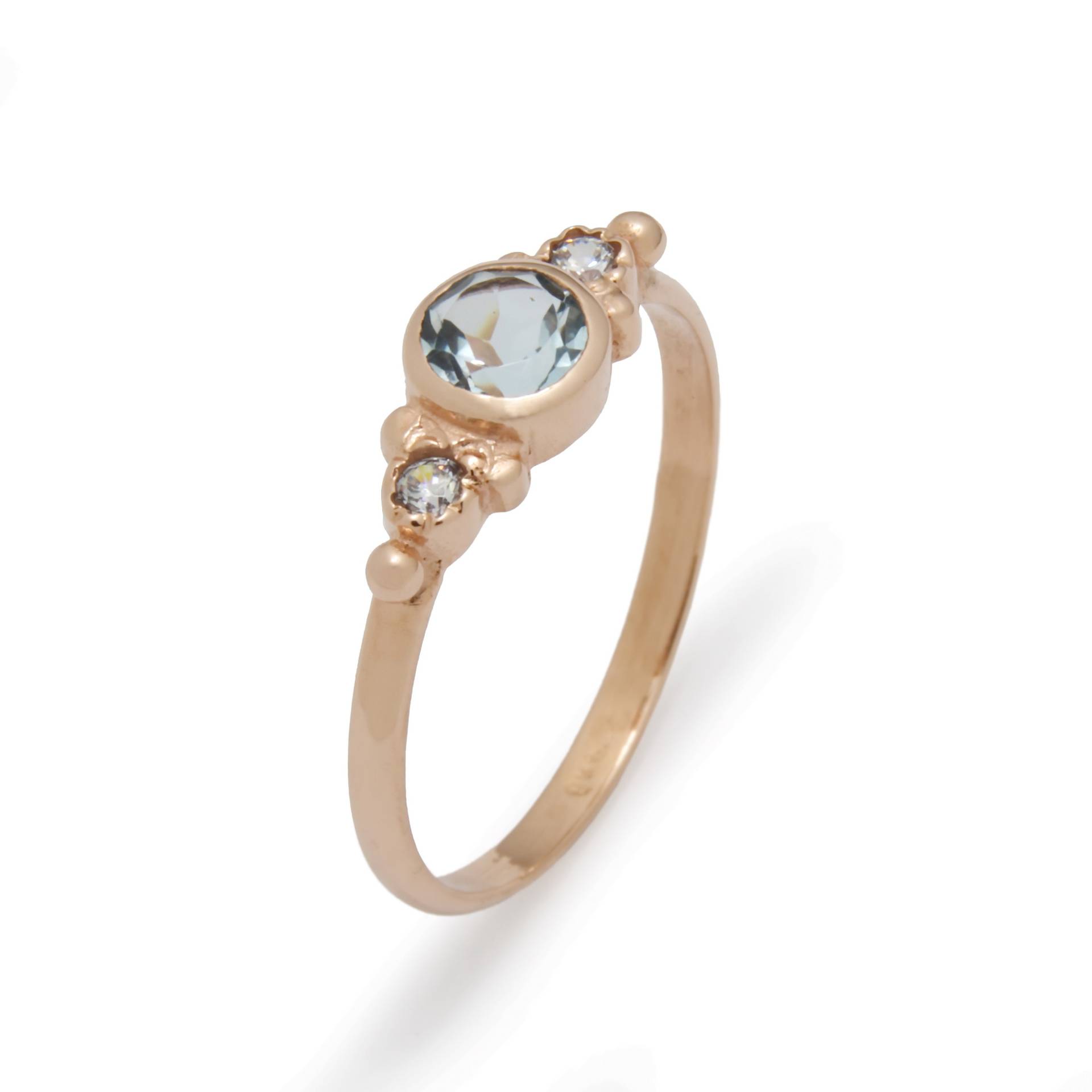 Zierlicher Rosegold-Ring Mit Topas Und Diamanten von artisaneffect