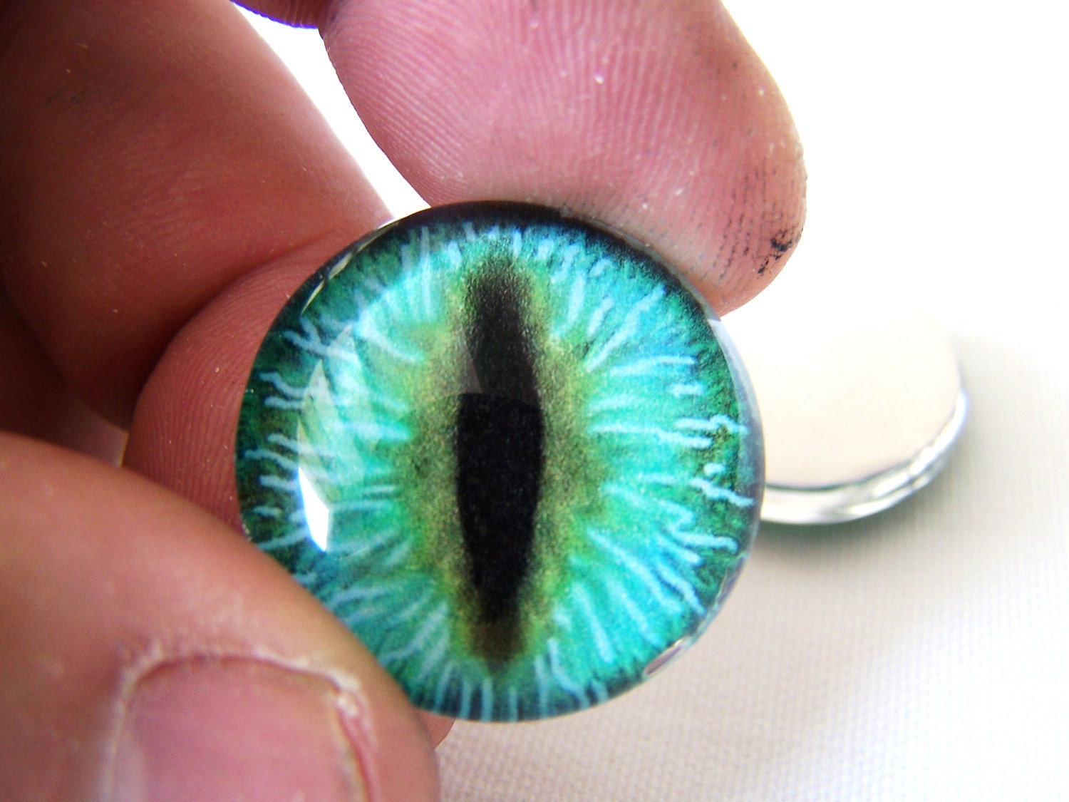 Aqua Dragon Glasaugen 25mm Reptil Cabochon Aqua Dragon Glasaugen 25mm Reptil Cabochon von artistJP