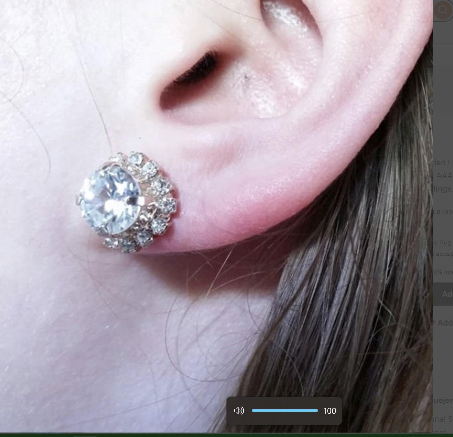 Umgeben Mich in Goldenem Licht, Halo Ohrringe, Funkelnde Beiträge, Ohrstecker, Aaa Zirkonia Rose Gold Hochzeiten, Herbst von artistiquejewelry