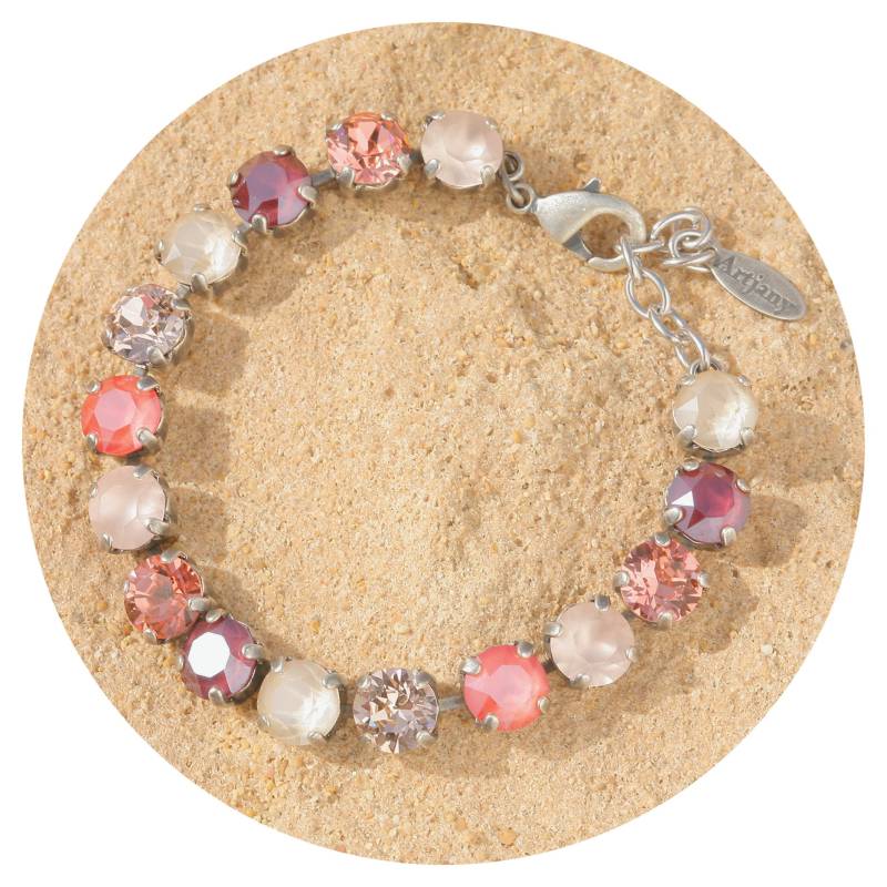Artjany Armband Swarovski Kristalle Pastel Bunt Mix Silber von artjany