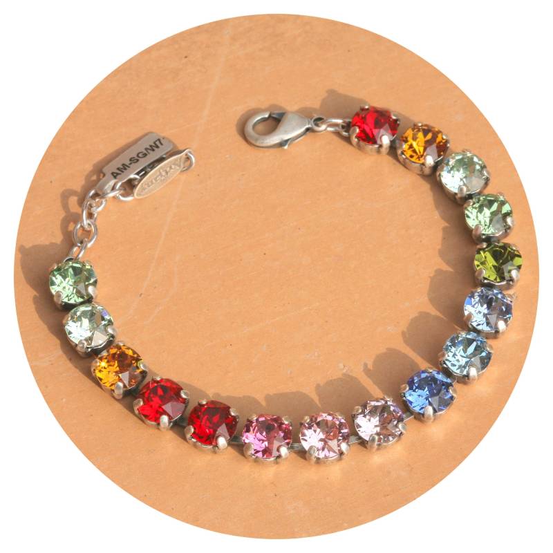 Artjany Armband Swarovski Kristalle Regenbogen Mix Silber von artjany
