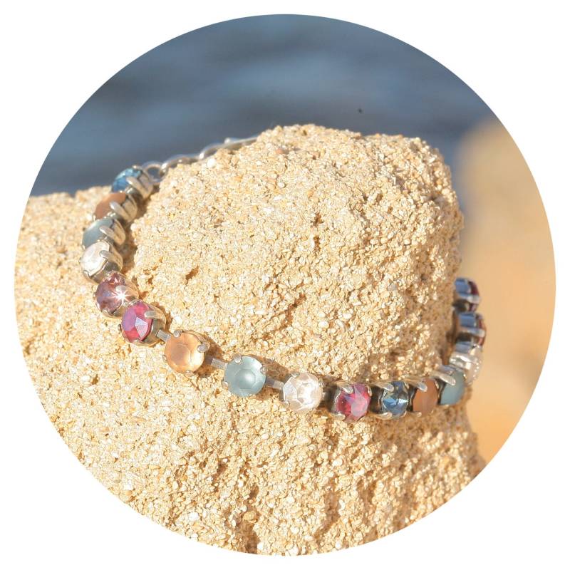 Artjany Armband Swarovski Kristalle Retro Bunt Mix Silber von artjany