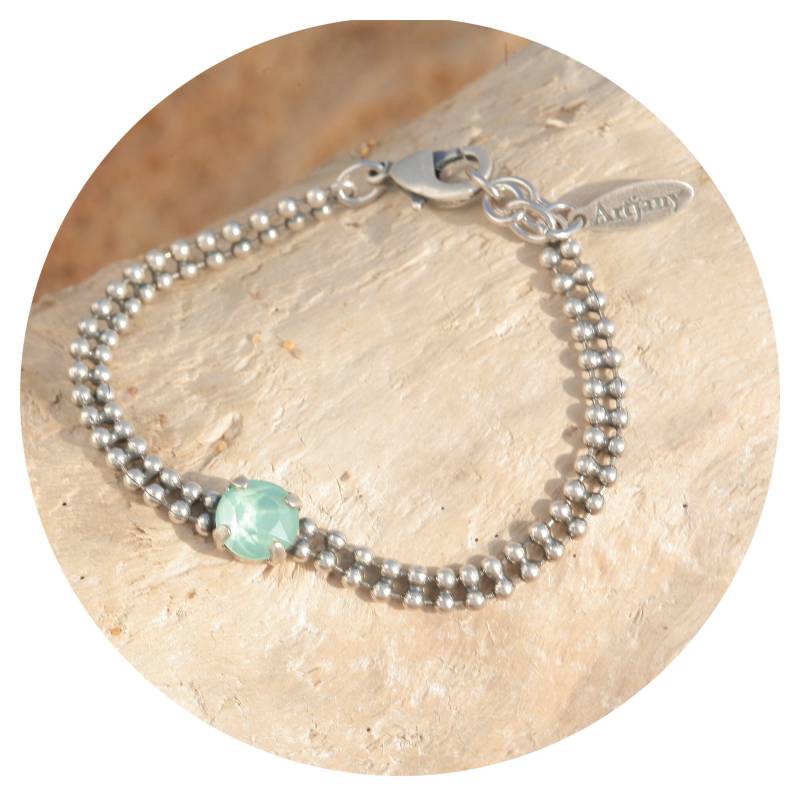 Artjany Boho Armband Swarovski Kristall Mint Green Silber Artjany Boho Armband Swarovski Kristall Mint Green Silber von artjany