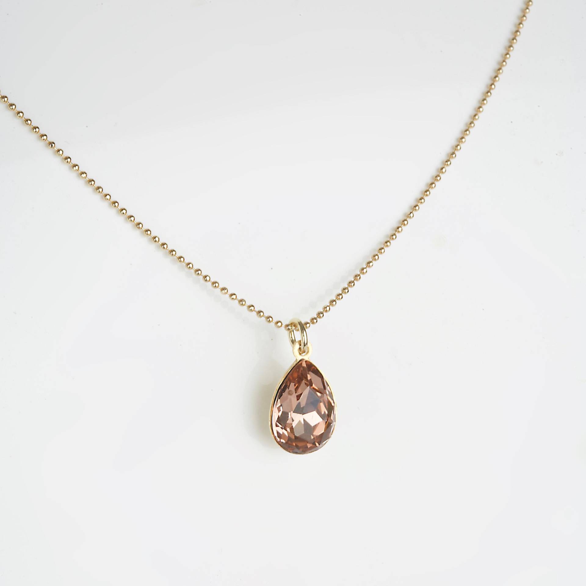 Artjany Goldene Halskette Cut Crystal Pearshape Vintage Rose Artjany Goldene Halskette Cut Crystal Pearshape Vintage Rose von artjany