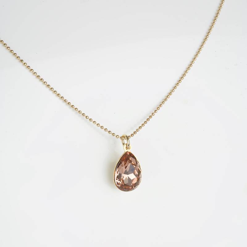 Artjany Goldene Halskette Cut Crystal Pearshape Vintage Rose Artjany Goldene Halskette Cut Crystal Pearshape Vintage Rose von artjany
