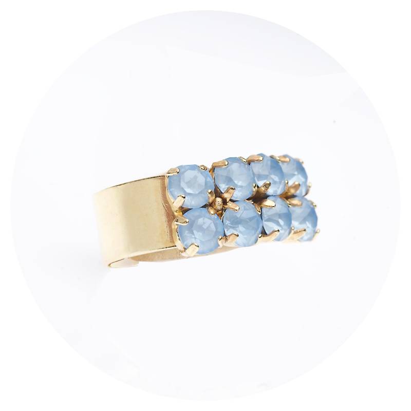 Artjany Goldener Ring in Sky Ignite Swarovski Kristallen Grössenverstellbar von artjany