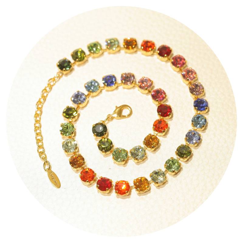 Artjany Goldenes Collier Kristalle Regenbogen Mix Gold von artjany
