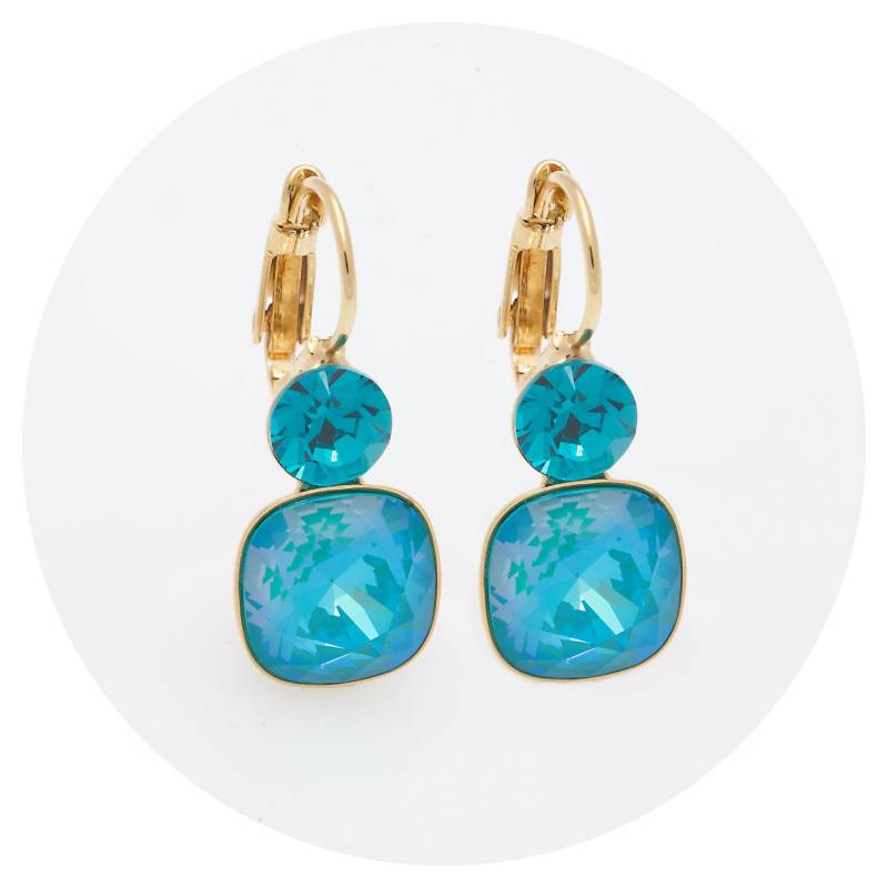 Artjany Leichter Goldener Ohrring Sonpetite Mit Geschliffenen Kristallen in Einem Laguna Delite Mix Artjany Leichter Goldener Ohrring Sonpetite Mit Geschliffenen Kristallen in Einem Laguna Delite Mix von artjany