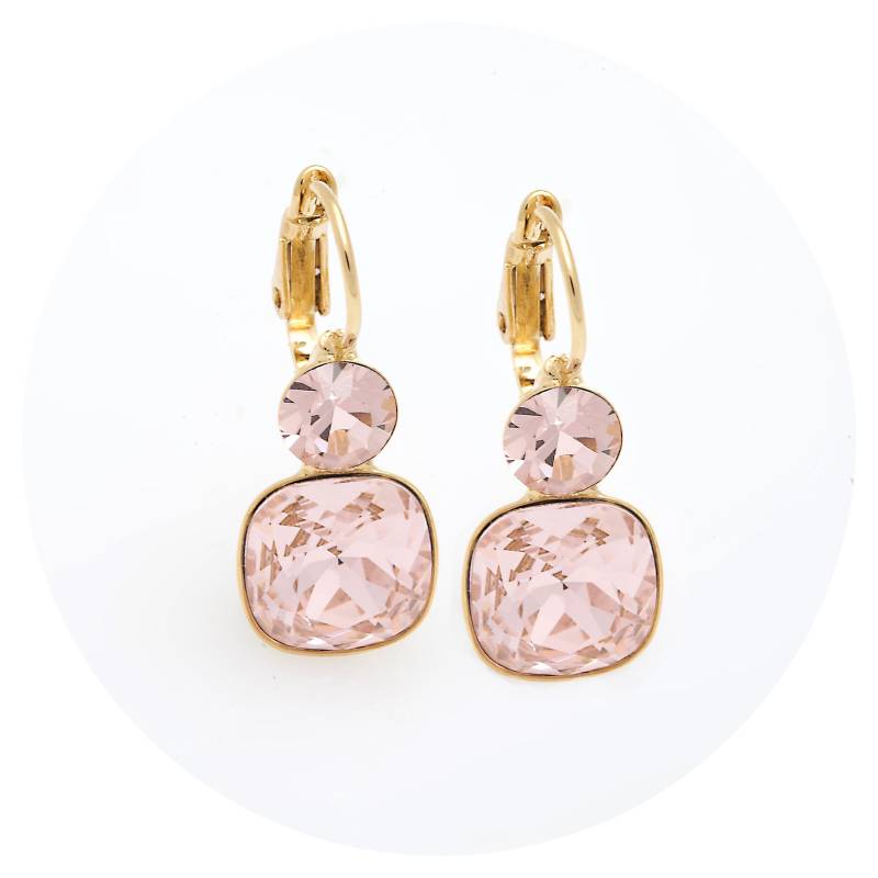 Artjany Leichter Goldener Ohrring Sonpetite Mit Geschliffenen Kristallen in Vintage Rose von artjany