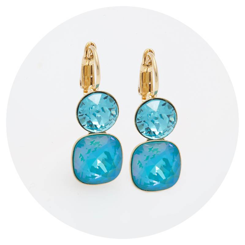 Artjany Leichter Goldener Ohrring Sonserra Mit Geschliffenen Kristallen in Laguna Delite Mix von artjany