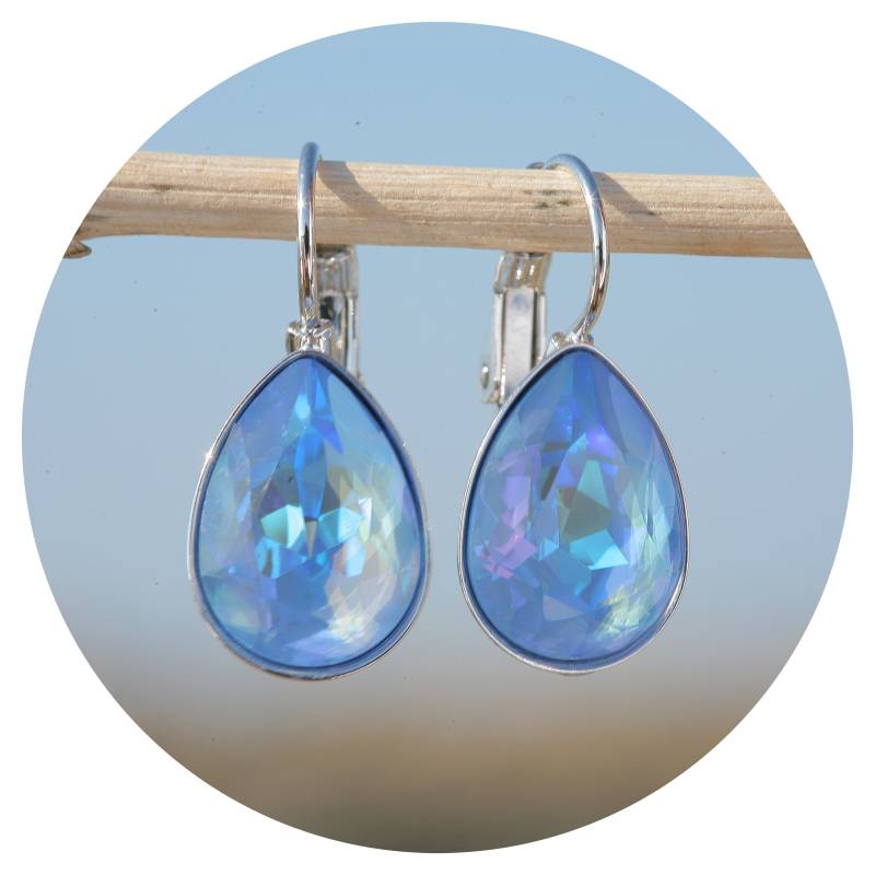 Artjany Ohrhänger Tropfen Swarovski Kristall Ocean Delite Silber von artjany