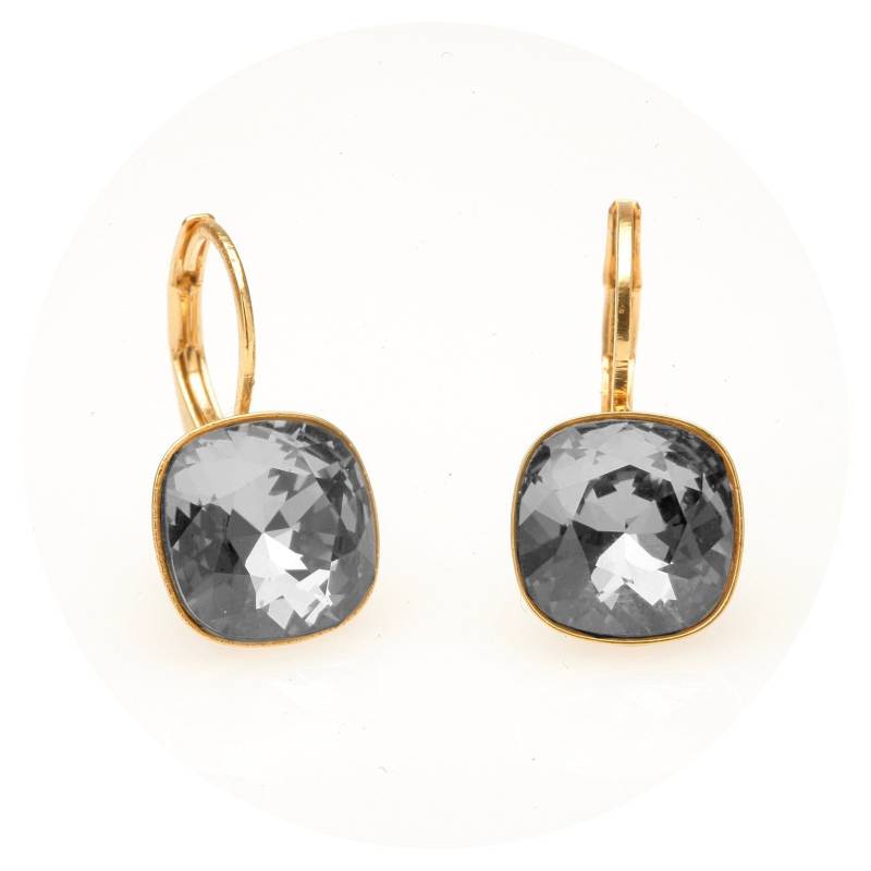 Artjany Ohrring Geschliffene Kristalle Cushion Cut Black Diamond Gold Artjany Ohrring Geschliffene Kristalle Cushion Cut Black Diamond Gold von artjany