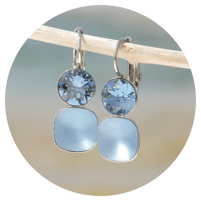 Artjany Ohrring Swarovski Kristall Denim Blue Matt Blau Cushion Cut Silver Artjany Ohrring Swarovski Kristall Denim Blue Matt Blau Cushion Cut Silver von artjany