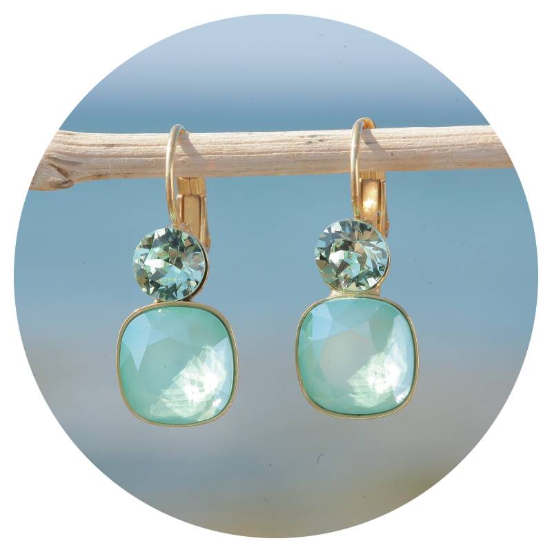 Artjany Ohrring Swarovski Kristall Mint Green Mix Gold Artjany Ohrring Swarovski Kristall Mint Green Mix Gold von artjany