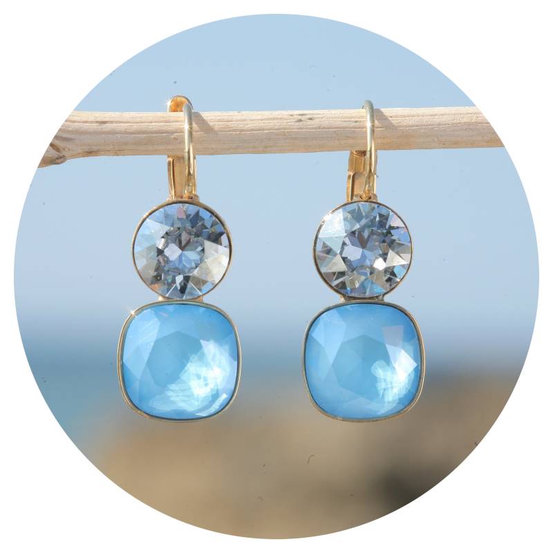 Artjany Ohrring Swarovski Kristall Summer Blue Gold von artjany