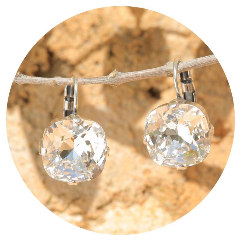 Artjany Ohrring Swarovski Kristalle Cushion Cut Crystal Silber von artjany