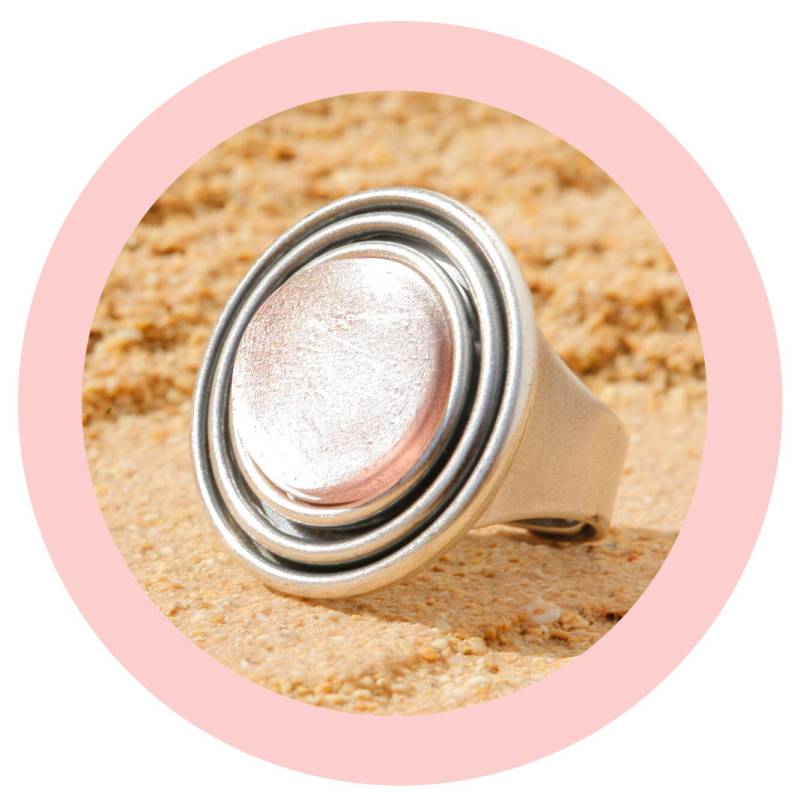 Artjany Ring Cabochon Rund Silber Rosé von artjany
