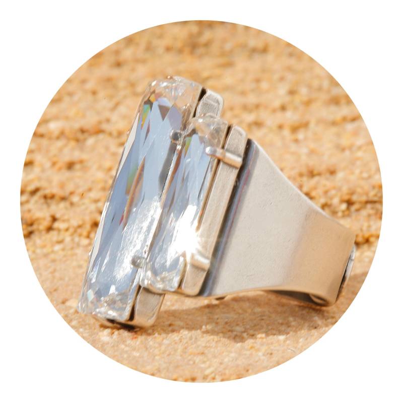Artjany Ring Kristall Baguette Crystal Silber von artjany