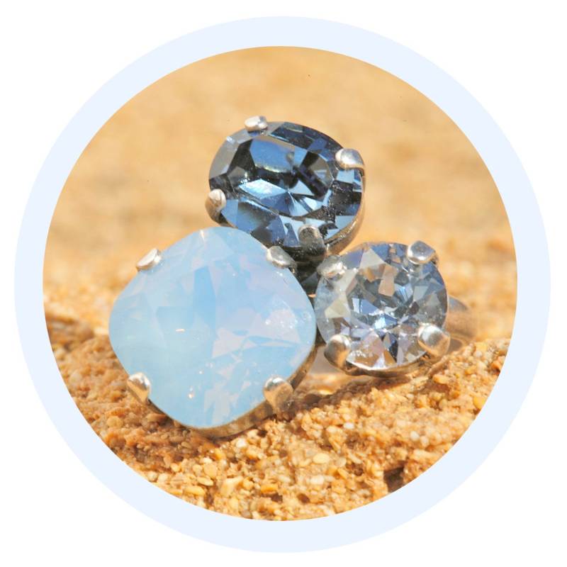 Artjany Ring Swarovski Crystal Air Opal Mix Silver von artjany