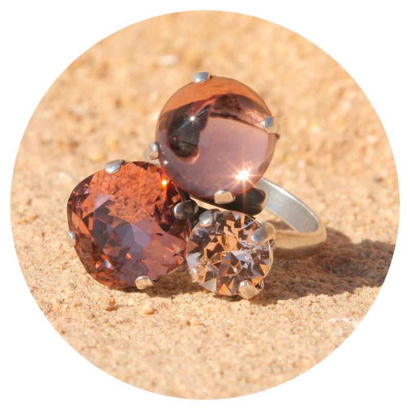 Artjany Ring Swarovski Crystal Neo Rose Cabochon Mix Silber Artjany Ring Swarovski Crystal Neo Rose Cabochon Mix Silber von artjany