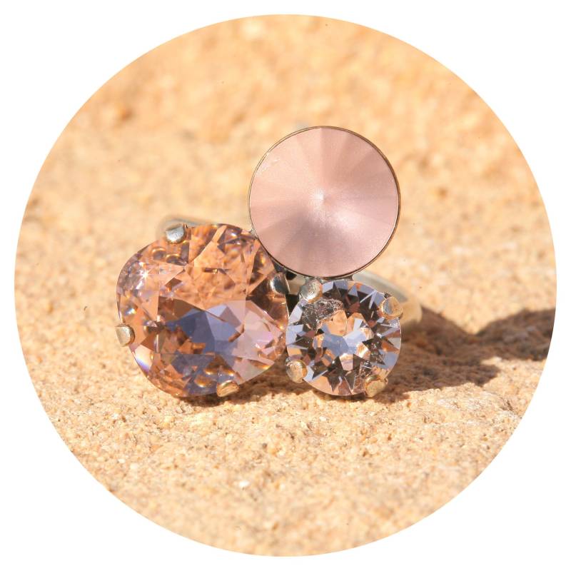 Artjany Ring Swarovski Crystal Rose Pink Mix Silber von artjany