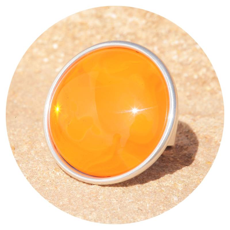 Artjany Statement Ring Cabochon Orange Opal Silber von artjany