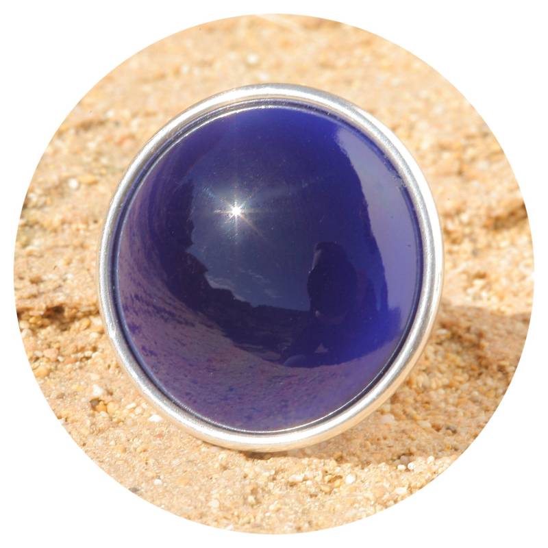 Artjany Statement Ring Cabochon Rund Royal Dark Blue Silver von artjany