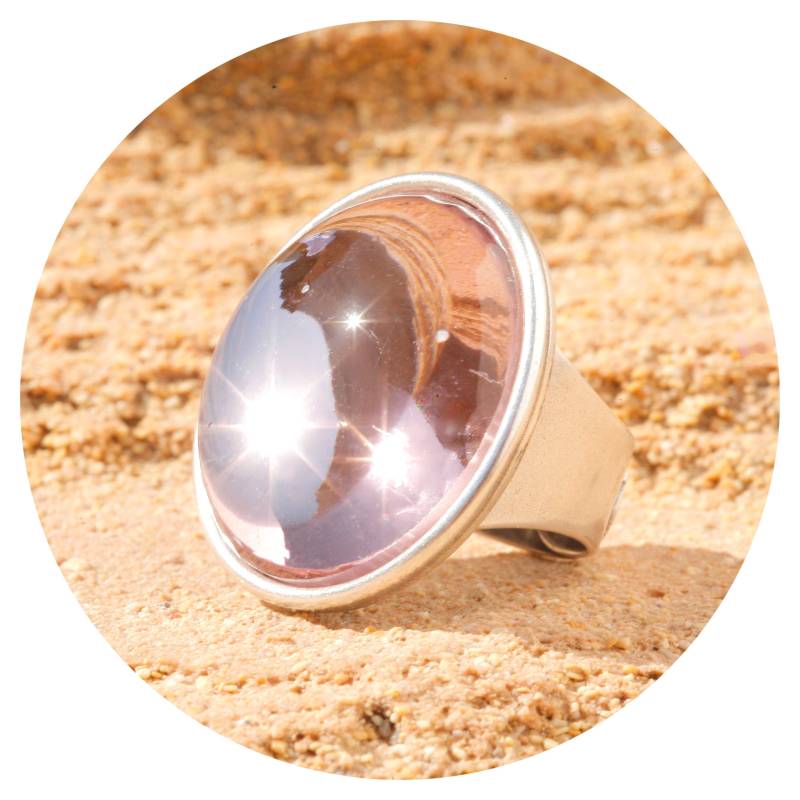 Artjany Statement Ring Cabochon Rund Vintage Rose Silber von artjany