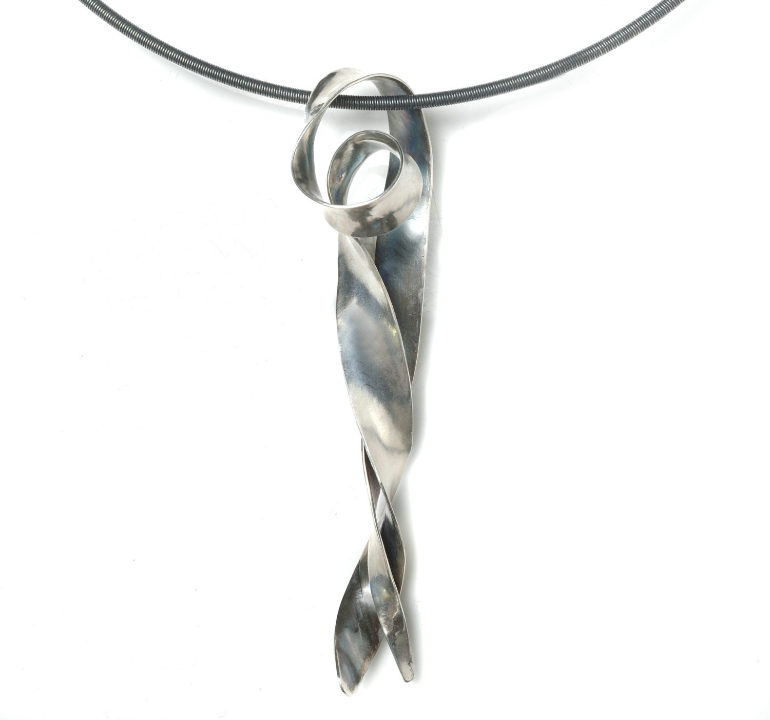 Silberne Schleife Halsband von artjewelsz