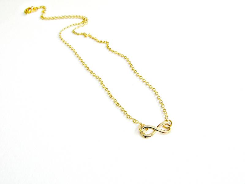 Infinity Halskette, Gold Unendlichkeit Zierliche Brautschmuck, Liebe Einfache Kleine Halskette von artncreate