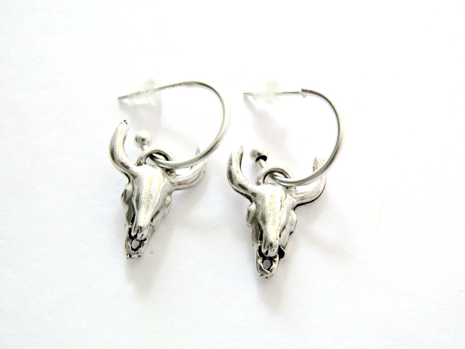 Silber Bull Skull Ohrringe, Boho Schmuck von artncreate