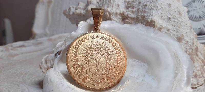 1X Xxl Anhänger Buddha Edelstahl Massiv Gold 1X Xxl Anhänger Buddha Edelstahl Massiv Gold von artrici