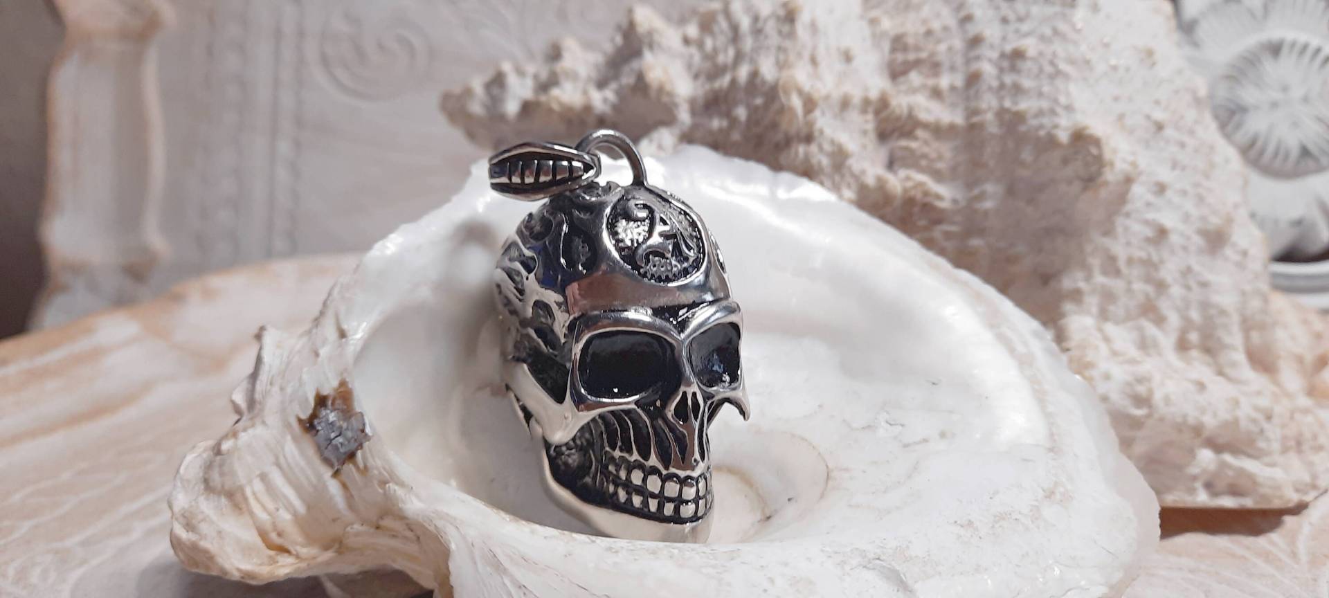 1X Xxl Edelstahl Anhänger Skull Massiv Silber Totenkopf Schädel 1X Xxl Edelstahl Anhänger Skull Massiv Silber Totenkopf Schädel von artrici