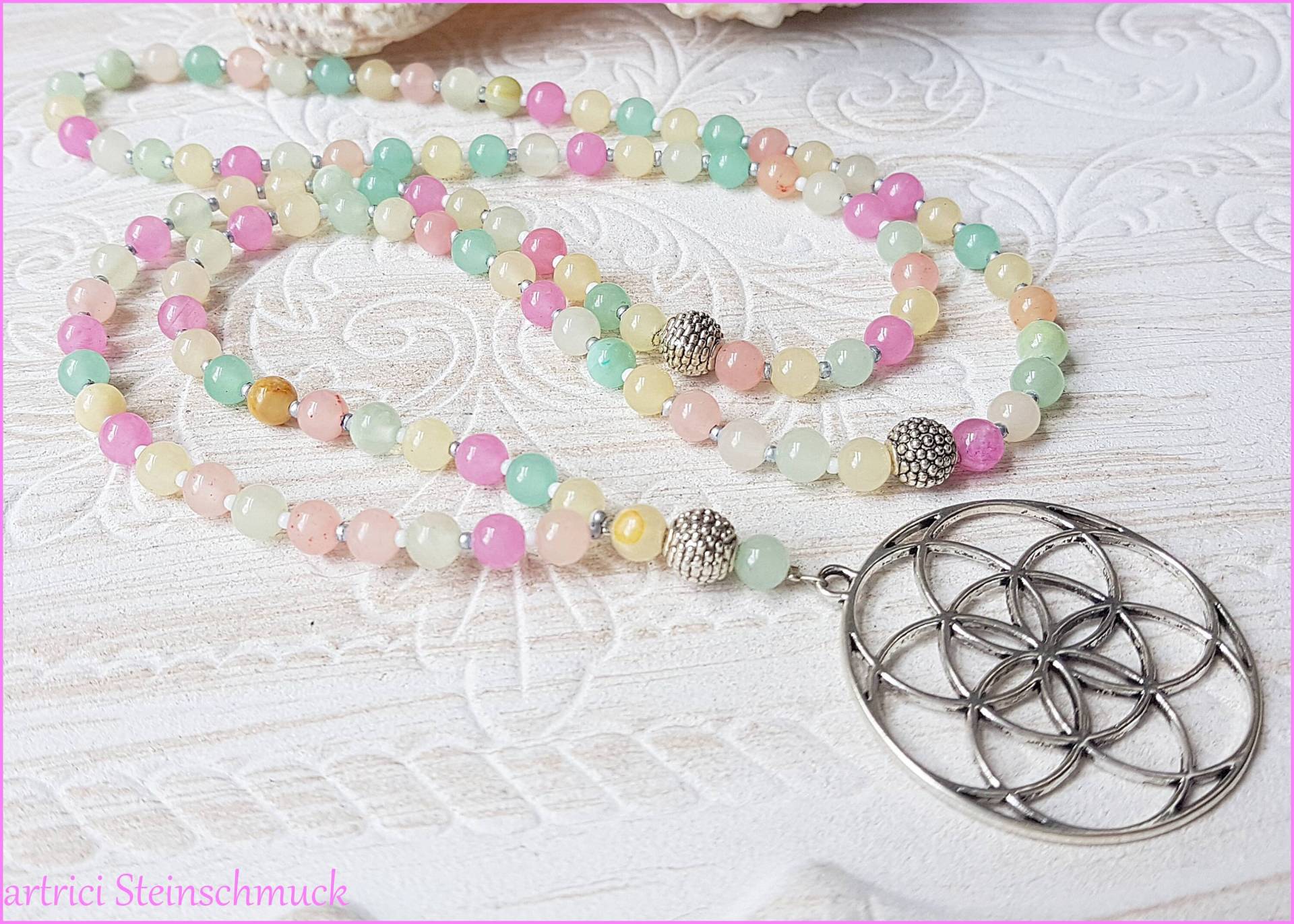 Edelstein Mala Blume Der Liebe Jade Pastell von artrici