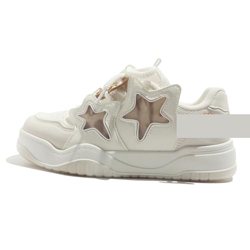 Damen Niedliche Stern Dekoration Sneaker Y2K Leicht Atmungsaktiv Walkingschuhe Sportschuhe Bequeme Plateau Schuhe Khaki-Rosa 40 Damen Niedliche Stern Dekoration Sneaker Y2K Leicht Atmungsaktiv Walkingschuhe Sportschuhe Bequeme Plateau Schuhe Khaki-Rosa 40 von arts fu fu