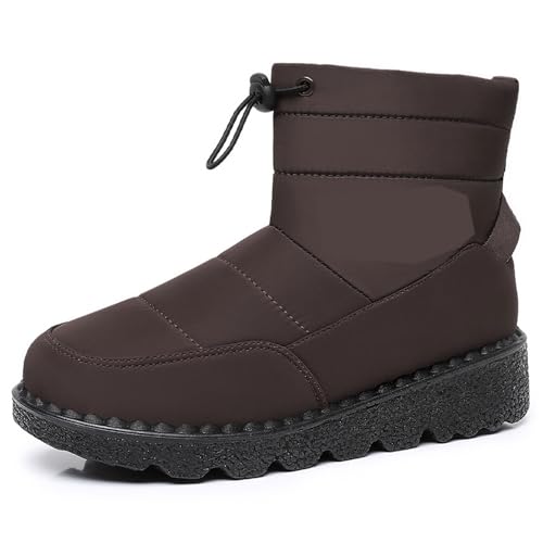 Damen-Schneestiefel mit Fellfutter thermisch wasserdicht rutschfest Winterstiefeletten warm bequem Gummisohle Braun 39 Damen-Schneestiefel mit Fellfutter thermisch wasserdicht rutschfest Winterstiefeletten warm bequem Gummisohle Braun 39 von arts fu fu