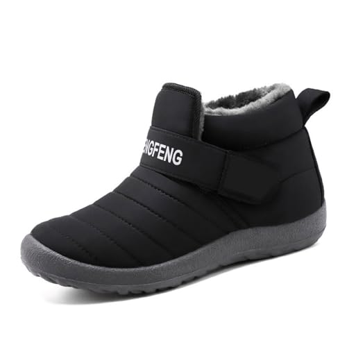 Damen-Schneestiefel mit Fellfutter thermisch wasserdicht rutschfest Winterstiefeletten warm bequem Gummisohle Schwarz 42 Damen-Schneestiefel mit Fellfutter thermisch wasserdicht rutschfest Winterstiefeletten warm bequem Gummisohle Schwarz 42 von arts fu fu