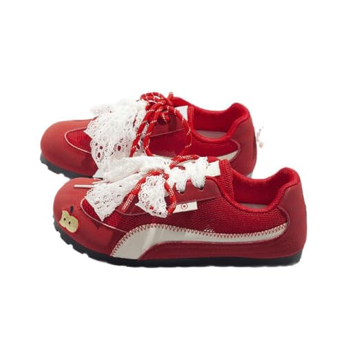 arts fu fu Damen-Wanderschuhe Y2K-Schnürsenkel atmungsaktiv modisch süße Sneakers leicht bunt Netzstich Atmungsaktiv Rot1 38 arts fu fu Damen-Wanderschuhe Y2K-Schnürsenkel atmungsaktiv modisch süße Sneakers leicht bunt Netzstich Atmungsaktiv Rot1 38 von arts fu fu