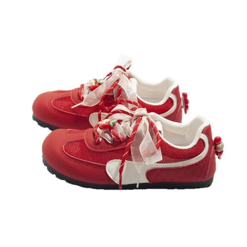 arts fu fu Damen-Wanderschuhe Y2K-Schnürsenkel atmungsaktiv modisch süße Sneakers leicht bunt Netzstich Atmungsaktiv Rot2 37 arts fu fu Damen-Wanderschuhe Y2K-Schnürsenkel atmungsaktiv modisch süße Sneakers leicht bunt Netzstich Atmungsaktiv Rot2 37 von arts fu fu