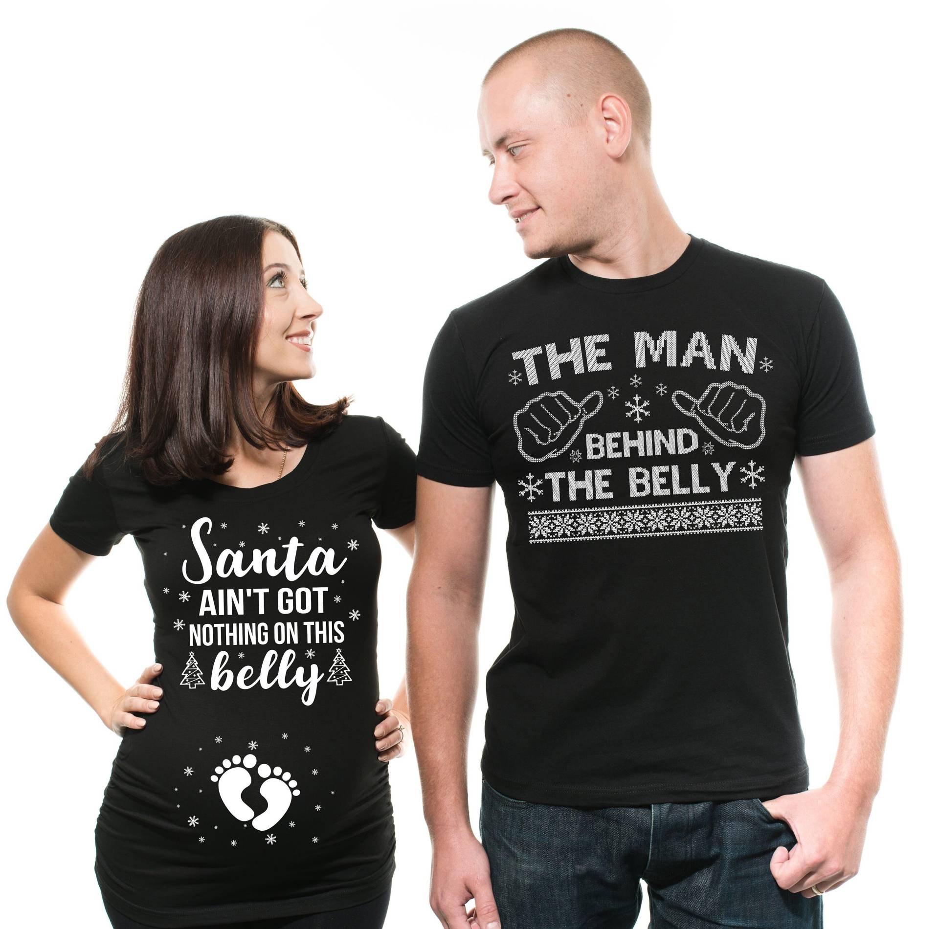 Weihnachten Mutterschaft, Schwangerschaft Ankündigung, Paare Shirts, T-Shirts, Mutterschaft Paar Shirts von artsyfartsytees
