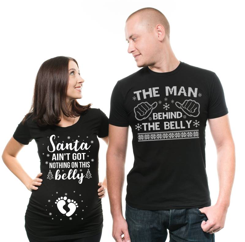 Weihnachten Mutterschaft, Schwangerschaft Ankündigung, Paare Shirts, T-Shirts, Mutterschaft Paar Shirts von artsyfartsytees