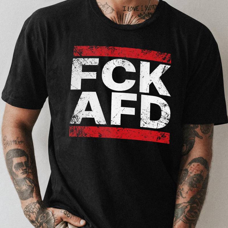 Fck Afd T-Shirt | Anti Demo Shirt Demokratie Nazis Gegen Rechts Politik Nie Wieder Jetzt von artversium
