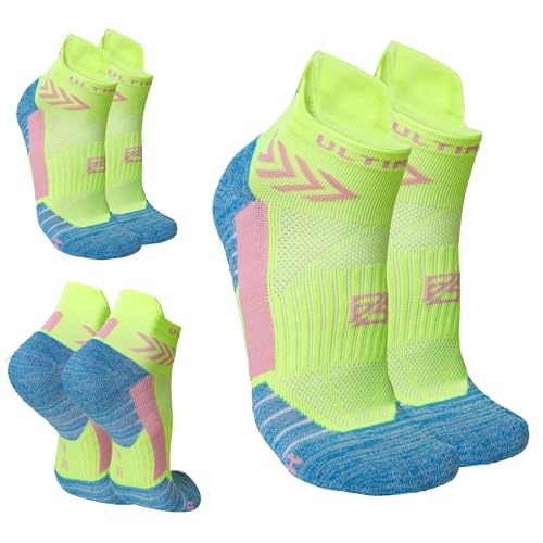 as ULTIMATE Pace - 3 Paar Laufsocken & Sportsocken für Damen & Herren, compression socks für Running & Laufen neongelb von as ULTIMATE