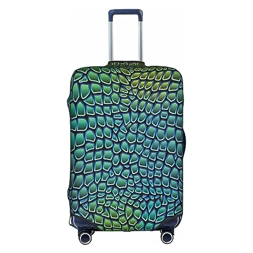 Gepäckabdeckung mit Alligator-Haut-Print, Kofferschutz, Reisekoffer-Abdeckung für Kinder und Erwachsene, passend für 18-32 Zoll von asbwuo