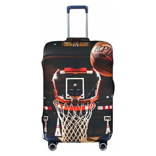 Gepäckabdeckung mit Basketball-Print, Kofferschutz, Reisekofferabdeckung für Kinder und Erwachsene, passend für 18-32 Zoll, XL von asbwuo