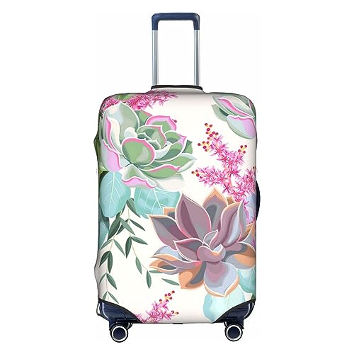 Gepäckabdeckung mit Buntem Kaktus-Print, Kofferschutz, Reisekoffer-Abdeckung für Kinder und Erwachsene, passend für 18-32 Zoll von asbwuo